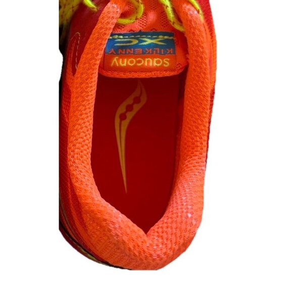 Saucony Orange Spike Track Shoes w Spikes Sz 10 Athletic Sporty Athlete - Picture 7 of 8